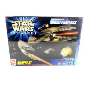 AMT ERTL Star Wars Episode 1 Trade Federation Droid Fighters Snapfast Kit Sealed